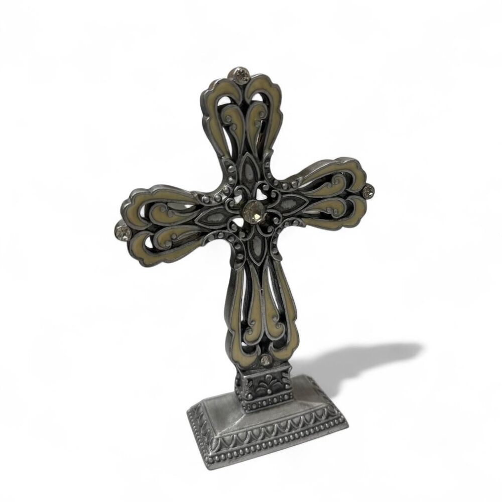 American Vintage Silver and Black Cross with Ivory details Sturdy & lightweight